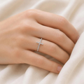 Moissanite Cross Ring | Sideways Cross Ring Gold