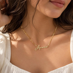 Personalized Name Necklace | Custom Gold Plated Silver Nameplate Chain