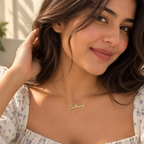 Personalized Name Necklace | Custom Gold Plated Silver Nameplate Chain
