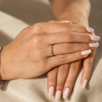 Emerald Ring Gold Plated Silver | Dainty Emerald Wedding Band
