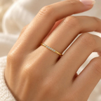 1.60mm Moissanite Half Eternity Band | Dainty Stackable Ring