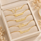 Personalized Name Necklace | Custom Gold Plated Silver Nameplate Chain