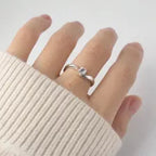 Round Cut Moissanite Engagement Ring 925 Sterling Silver | Solitaire Promise Ring | Tension Set Wedding Ring | Minimalist Bridal Ring