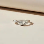 Round Cut Moissanite Engagement Ring 925 Sterling Silver | Solitaire Promise Ring | Tension Set Wedding Ring | Minimalist Bridal Ring