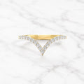 925 Sterling Silver Moissanite Chevron Eternity Band | V Shape Wedding Ring Enhancer | Curved Stackable Bridal Ring | Gold Plated Ring